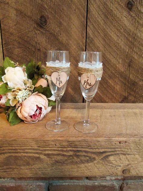 Rustic Wedding Toasting Flutes Champagne Glass Toasting Cup Toasting