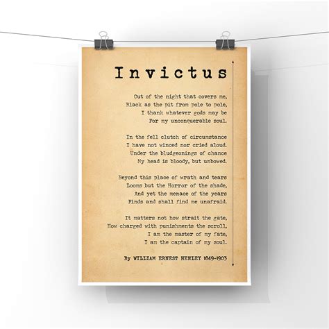 Printable Invictus Poem