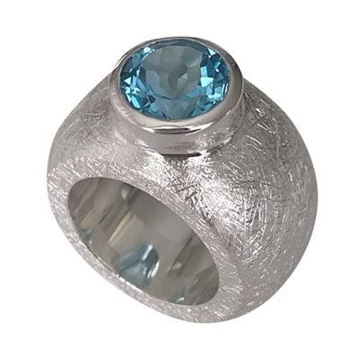 Edler Silber Ring Mit Blauem Topas