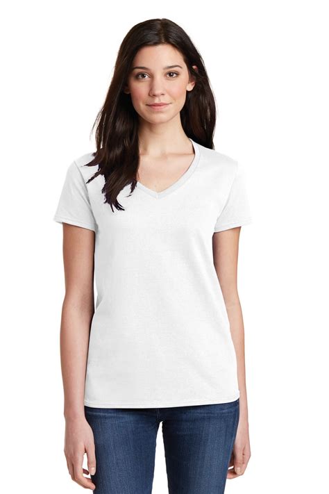 Gildan - Gildan Women's 100 Percent Cotton Short Sleeve V-Neck T-Shirt 
