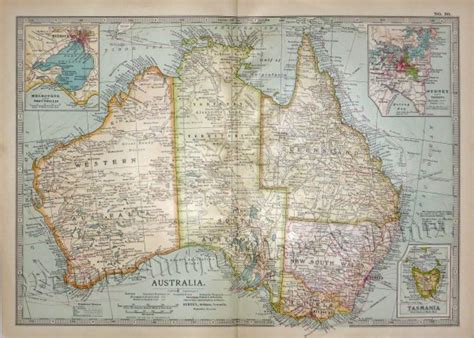 Australia By The Encyclopaedia Britannica C1903 Welland Antique Maps