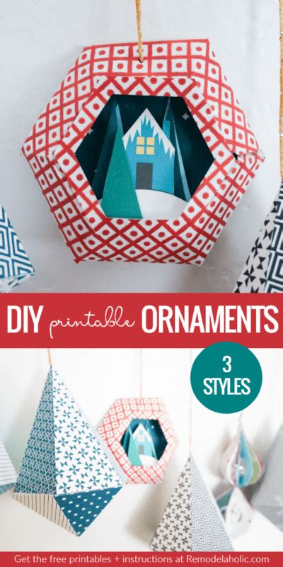 Print Your Own 3d Geometric Paper Ornaments To Decorate For Christmas