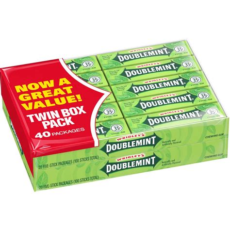 Buy Wrigleys Doublemint Gum 5 Stick Pack 40 Packs Online At Lowest