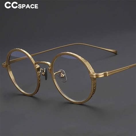 ccspace women s full rim round titanium eyeglasses 54973 titanium