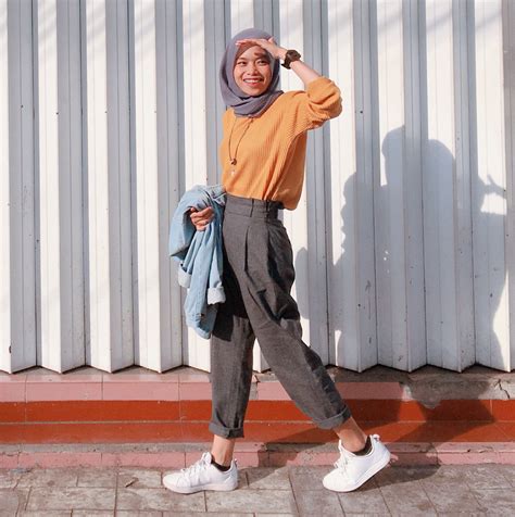 Ootd Hijab Korean Style Pin Oleh Keey Di Ootd Dengan Gambar Gaya