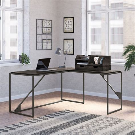 Bush Furniture Refinery 62w L Shaped Industrial Desk With Desktop