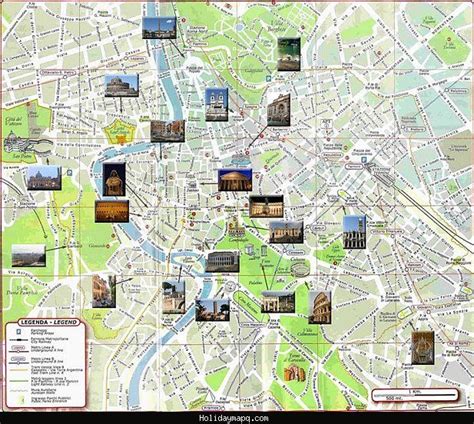 Rome Map Tourist Attractions Plan De Rome Carte Rome Rome Italie