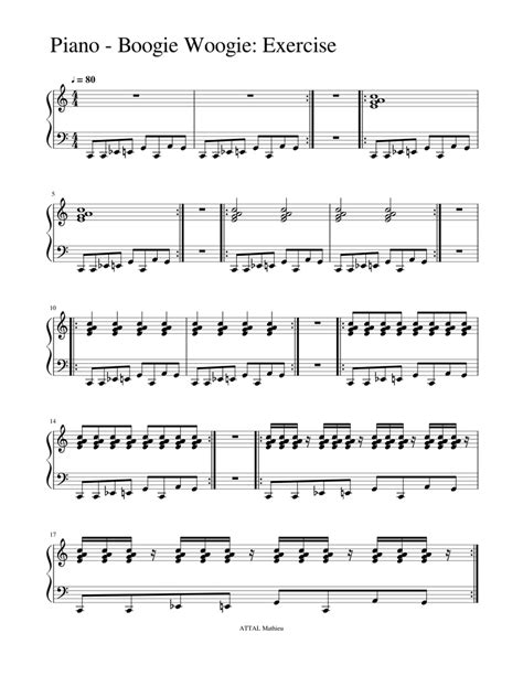 Piano Boogie Woogie Exercise Sheet Music For Piano Solo Easy