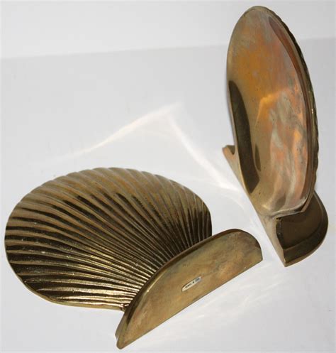 Vintage Brass Shell Bookends By Buybackyesterday On Etsy