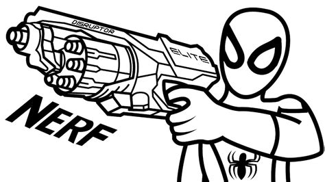 Some of the favorite toys of boys of all ages are the nerf blasters. Nerf Gun Coloring Page To Print