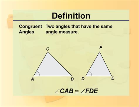 Definition Angle Concepts Congruent Angles Media4math