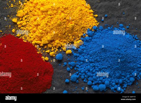Piles Of Colorful Chemical Pigments Powders Stock Photo Alamy