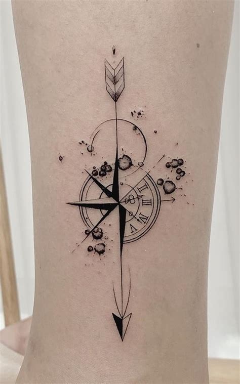 Arrow Compass Tattoo Wrist