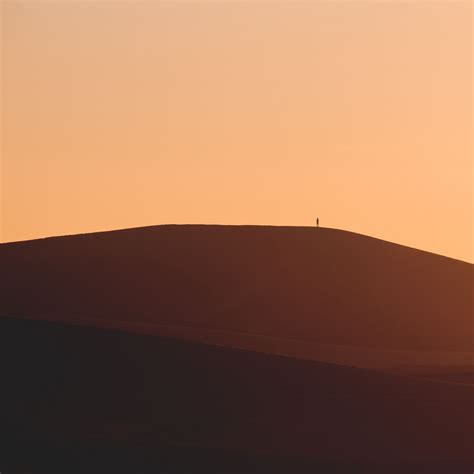 Download Wallpaper 2780x2780 Man Silhouette Alone Desert Sand