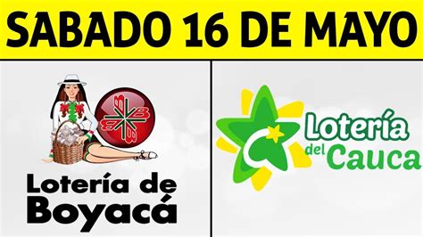 El sorteo de la lotería de boyacá juega a los sábados en la noche a las 10:4o pm en la ciudad de tunja, y es transmitido por el canal uno. Resultados Lotería de BOYACÁ y CAUCA Sábado 16 de Mayo de ...