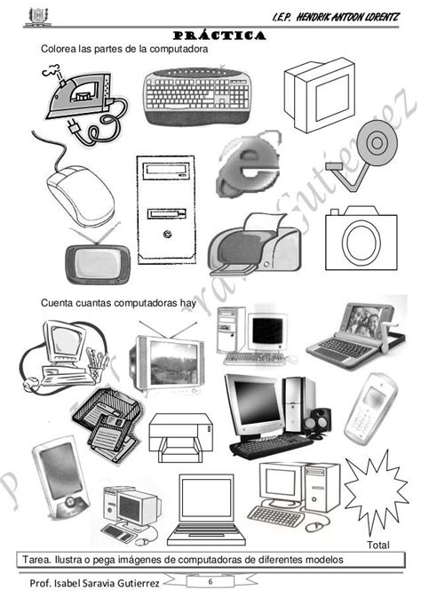 Partes De La Computadora Para Niños De Primero De Primaria