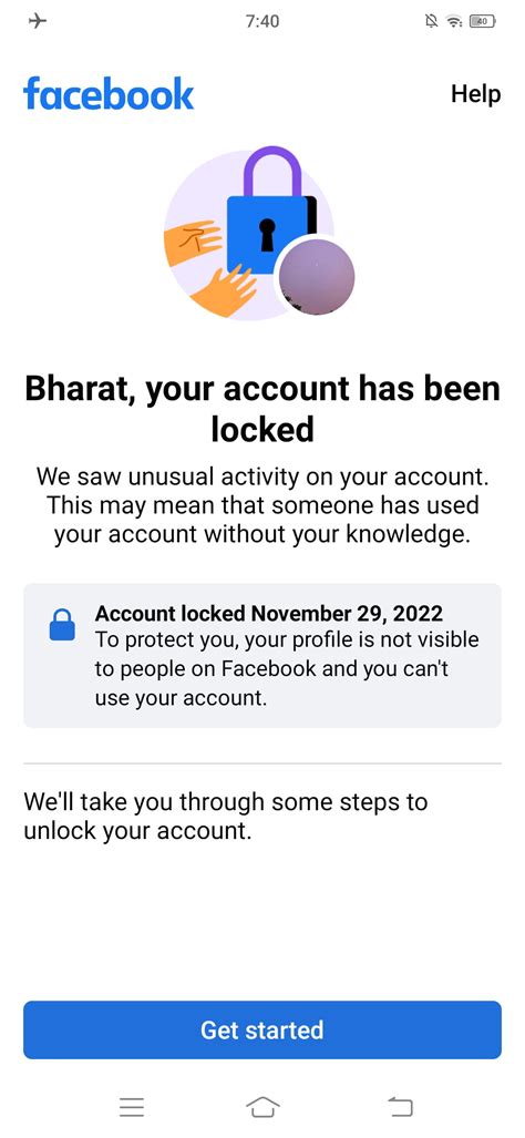 my account has been locked due to unusual activity