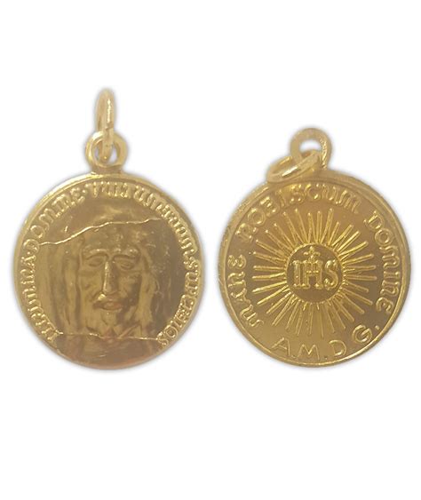 Medal Holy Face 18mm Gold Medals Pleroma Christian Supplies
