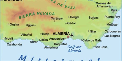 Almeria Spanien Karta Almeria Costa Europa Karta