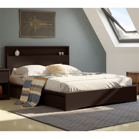 A platform storage bed with headboard. South Shore Basic Queen Storage Platform Bed & Reviews ...