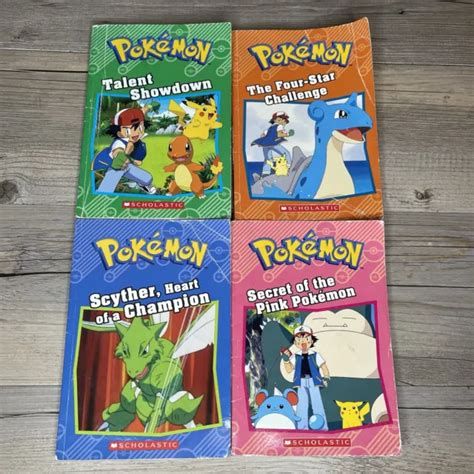 Pokemon Books Lot Of 4 Scholastic Kids Bundle Childrens School