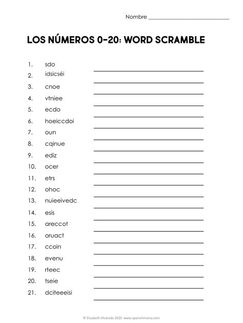 Spanish Numbers 1 20 Worksheet Worksheets For Kindergarten