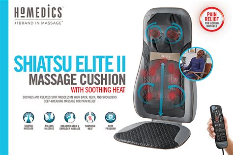 Homedics Shiatsu Elite Ii Massage Cushion With Heat Grayblack Okinus Online Shop