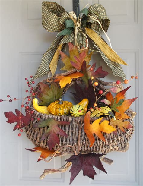 Autumn Basket That I Created For My Front Door Fall Wreath Front