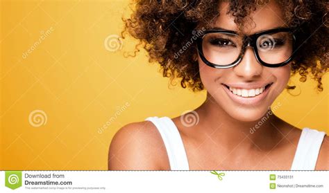 Laughing African American Girl With Afro Stock Image Image Of
