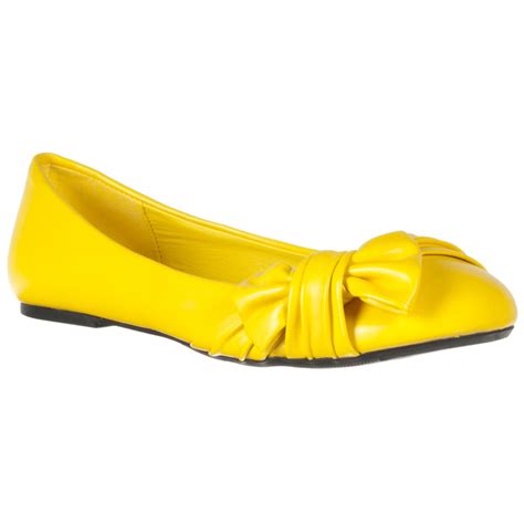 Riverberry Womens Yellow Knot Detail Ballet Flats Free Shipping On