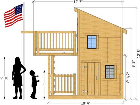 Deluxe Loft Clubhouse Plan・2 Sizes Sold Separately Play Houses Build