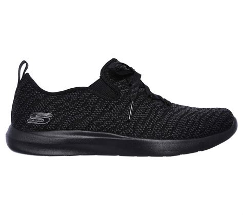 Skechers Comfort Shoes Black Memory Foam Womens Slip On Casual Knit