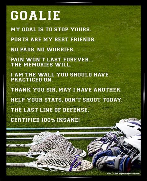 Good lacrosse slogans and sayings hard luck is composed of laziness, bad judgment, and poor execution. De 20+ bästa idéerna om Goalie Quotes på Pinterest