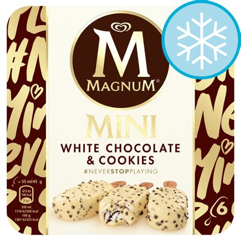 Magnum Mini White Chocolate And Ckies Sticks 6 X 55ml Tesco Groceries