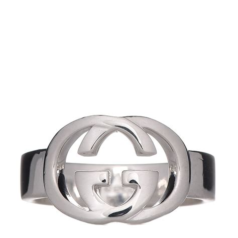 Gucci Sterling Silver Interlocking G Ring 51 575 422395 Fashionphile