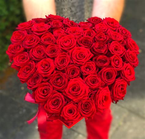Exclusive Flower Arrangement In Heart Shape Of Fragrant Red Roses