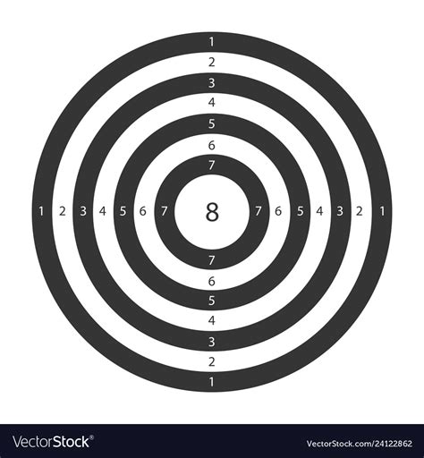 Target For Shooting Board With Circles And Numbers