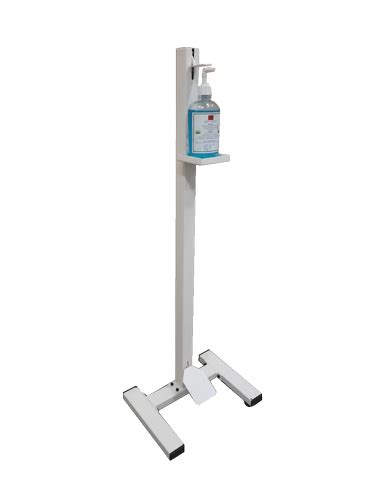 White MS Manual Foot Pedal Operated Hand Sanitizer Dispenser for Hotels ...