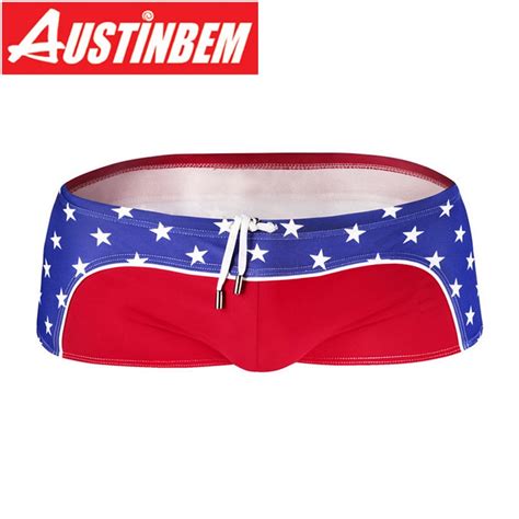 Austinbem Men Swimwear 2020 New Sexy Star Print Swimsuit Popular Beach Swim Trunk Pant Men