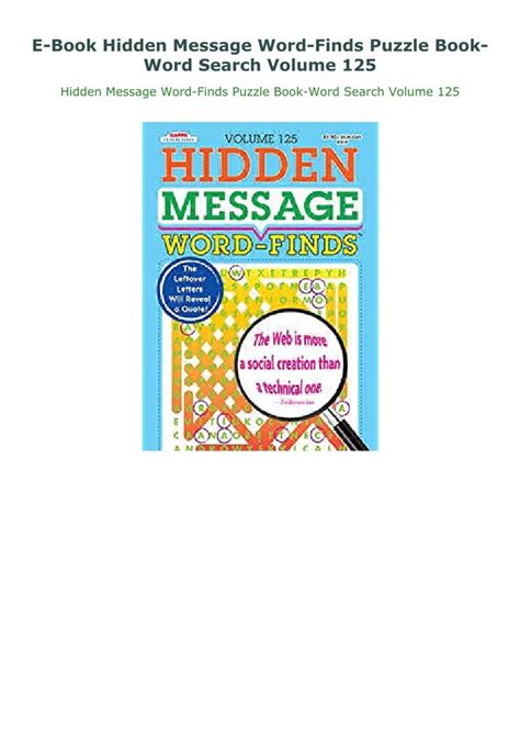 E Book Hidden Message Word Finds Puzzle Book Word Search Volume 125