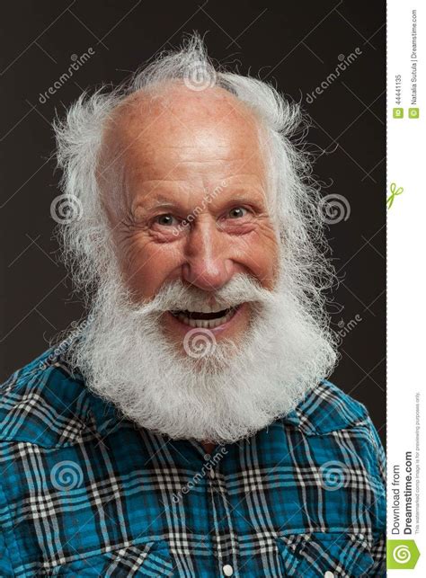 Old Man With A Long Beard Wiith Big Smile Old Man Face Old Man With