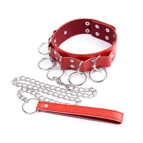 balck red leather fetish bondage sex collar leash adult game collars sex toys slave collar