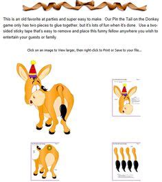 printable pin  tail   donkey game party