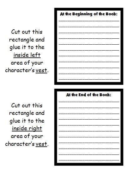 Character Body Book Report Project Templates Worksheets Rubric And