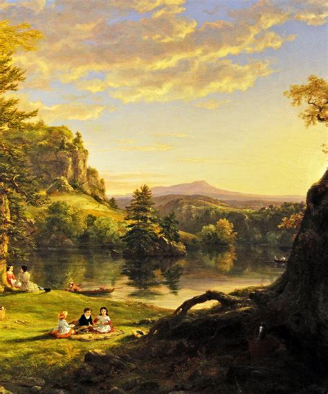 The Picnic Thomas Cole Hudson River School Paintings Landscape