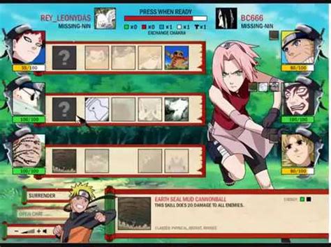 Naruto Arena Good Team Gaara Rehab Shino Jiroubou Youtube