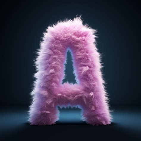 Premium Ai Image A Close Up Of A Pink Furry Letter On A Black