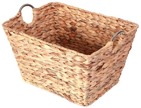 Vintiquewise Large Square Water Hyacinth Wicker Laundry Basket The
