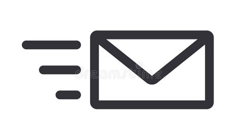 Sending Mail Message Letter Icon Line Art Vector Illustration Stock