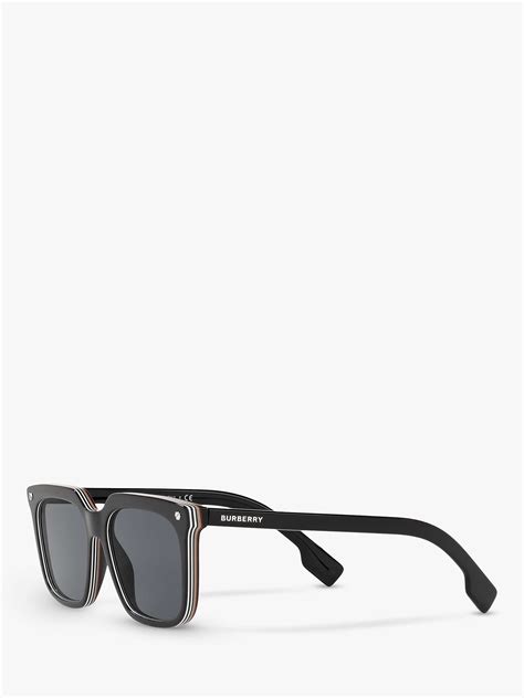 Burberry Be4337 Men S Square Sunglasses Black At John Lewis And Partners